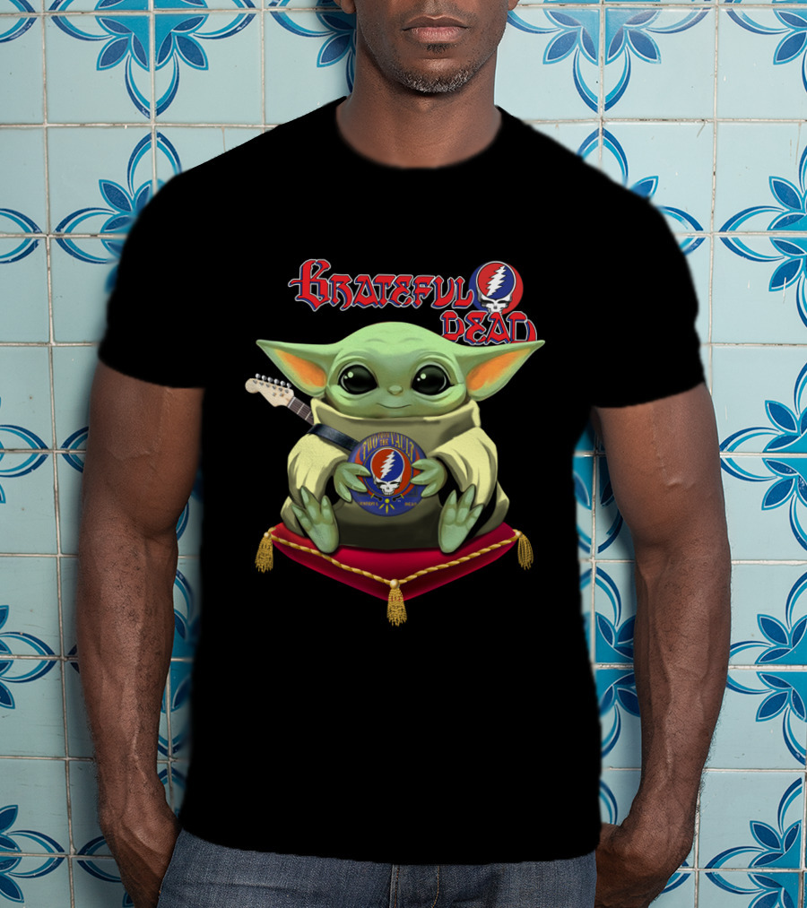 Grateful Dead Baby Alien With Guitar And Steal Your Face T-Shirt