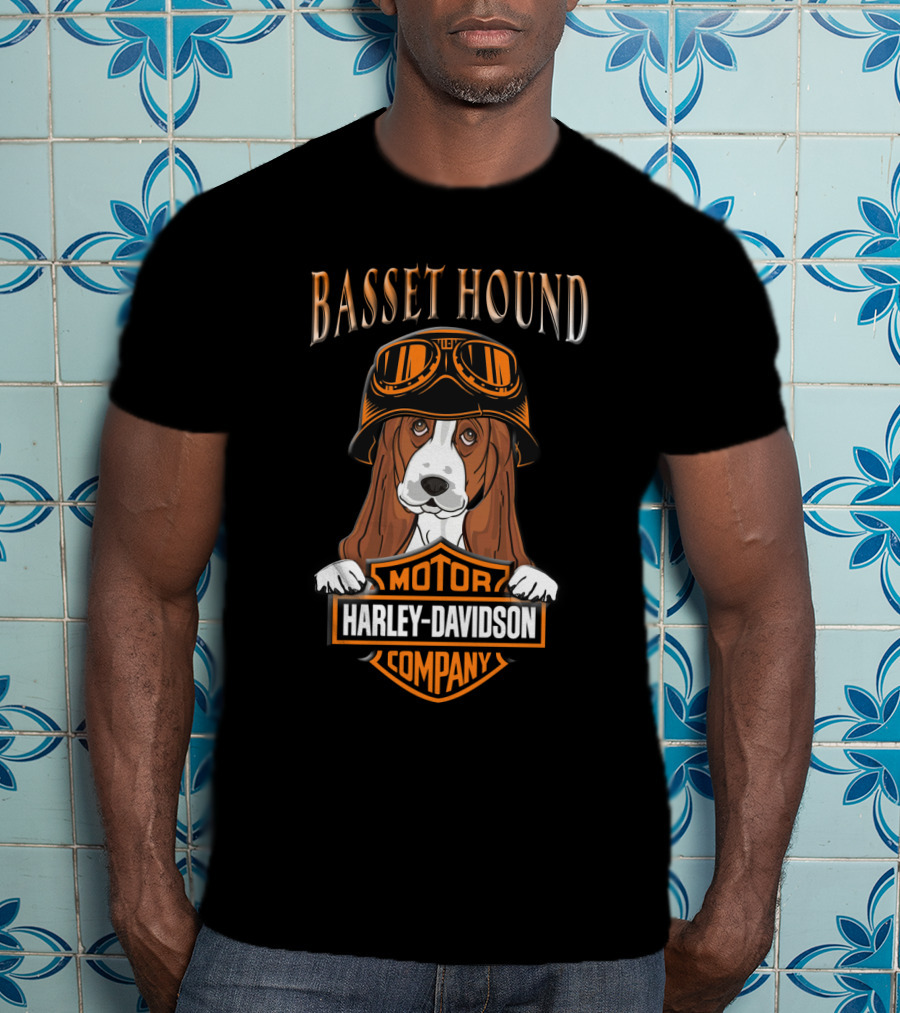 Basset Hound Harley Davidson Motor Company T-Shirt