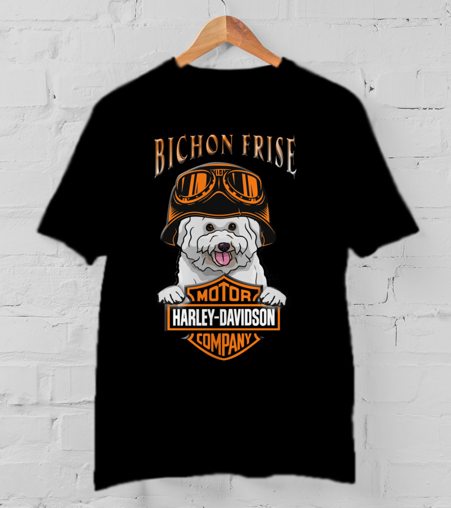 Bichon Frise Harley Davidson Motor Company T-Shirt
