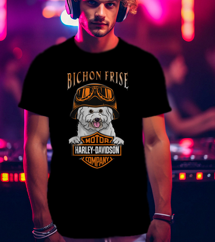 Bichon Frise Harley Davidson Motor Company T-Shirt