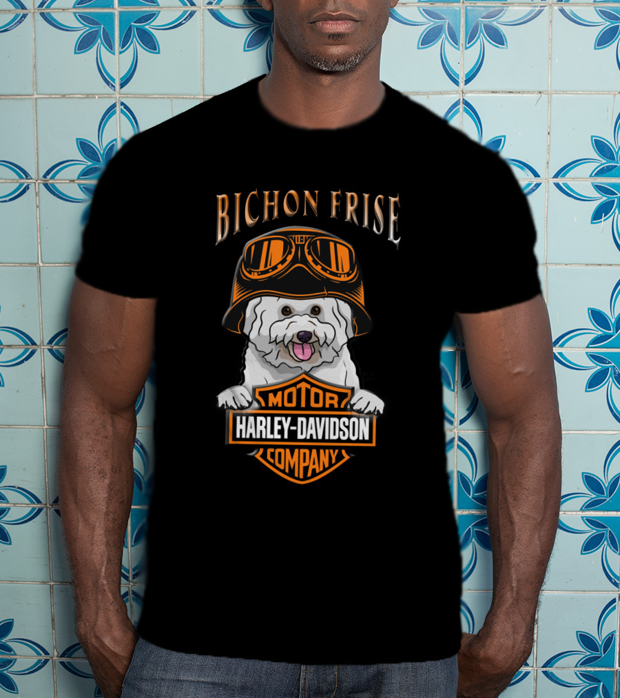 Bichon Frise Harley Davidson Motor Company T-Shirt