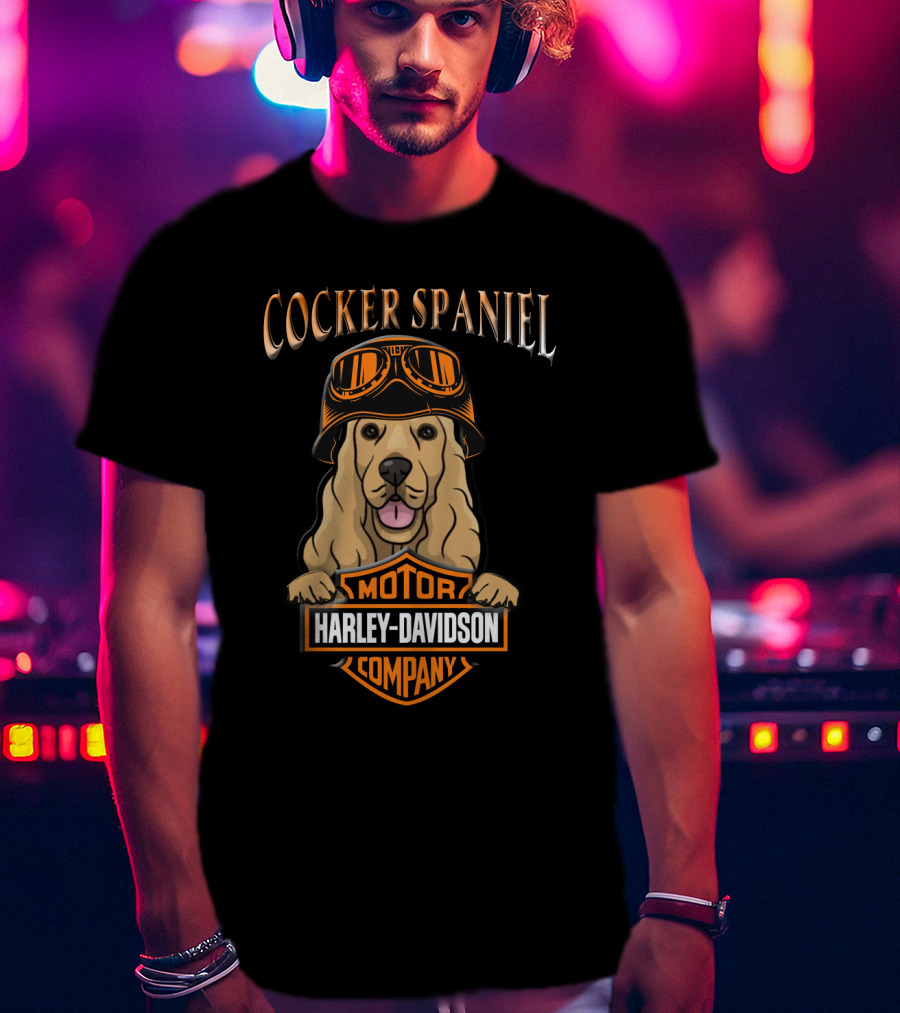 Cocker Spaniel Harley Davidson Motor Company T-Shirt