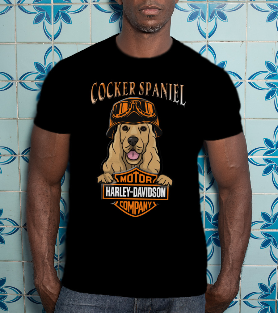 Cocker Spaniel Harley Davidson Motor Company T-Shirt