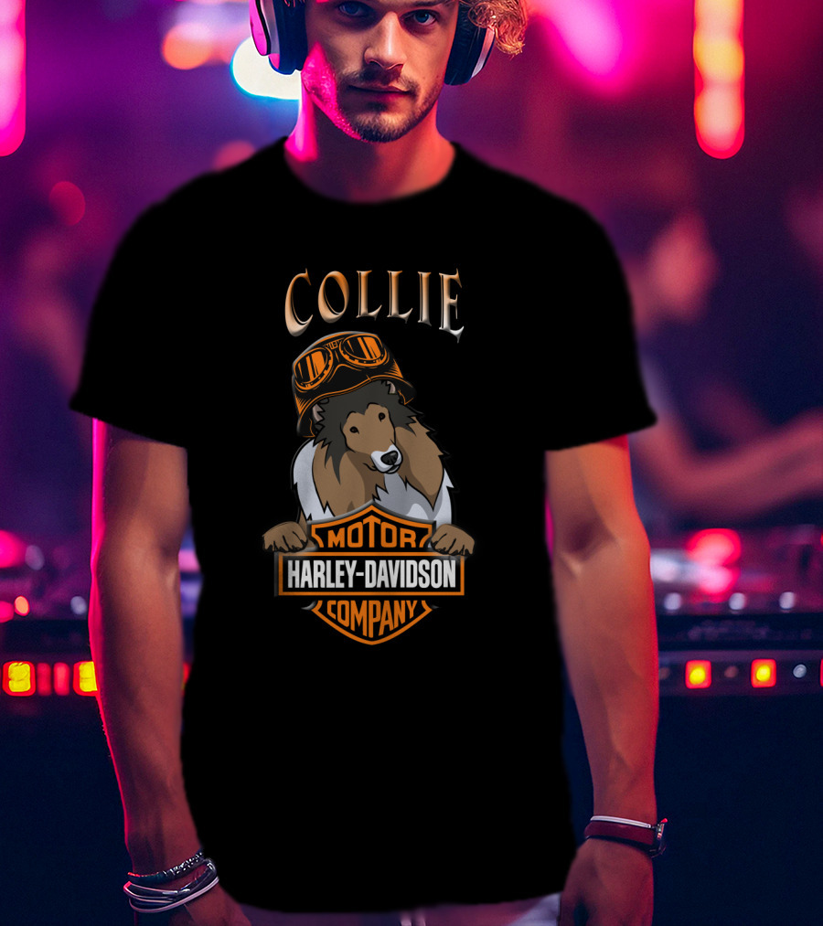 Collie Harley Davidson Motorcycle Company Collies Dh 33 T-Shirt