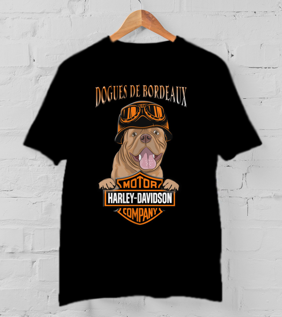 Dogue De Bordeaux Harley Davidson Motorcycle Goggles T-Shirt