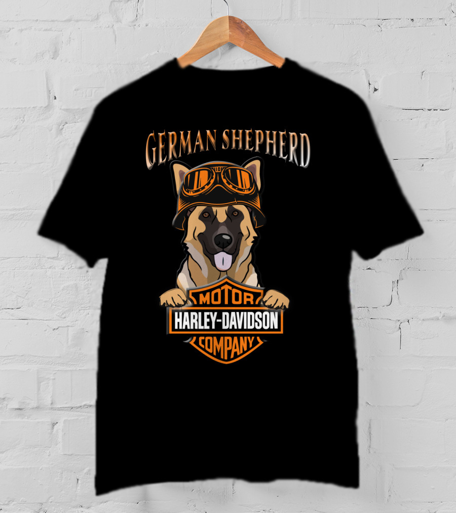 German Shepherd Harley Davidson Motorcycle Company T-Shirt