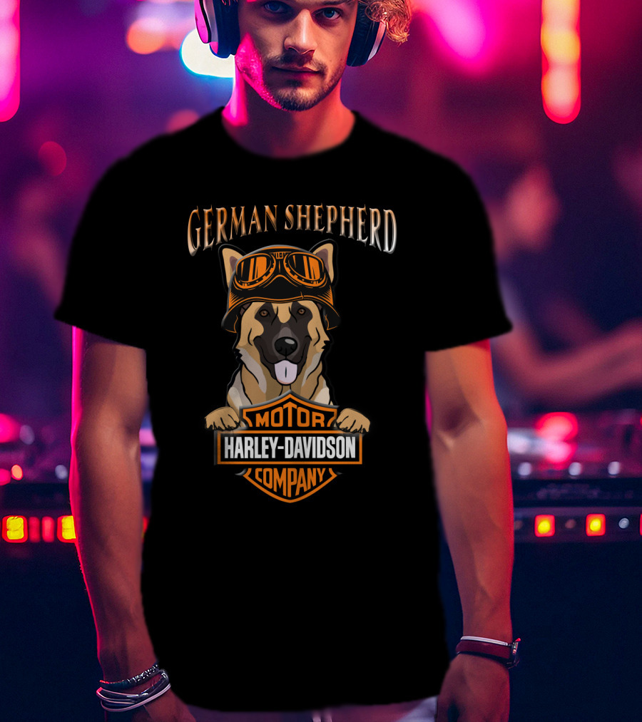 German Shepherd Harley Davidson Motorcycle Company T-Shirt