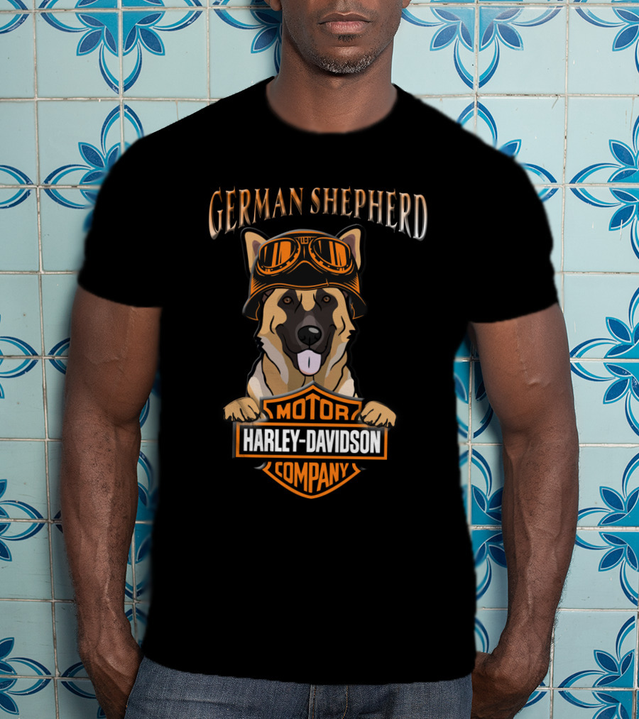 German Shepherd Harley Davidson Motorcycle Company T-Shirt