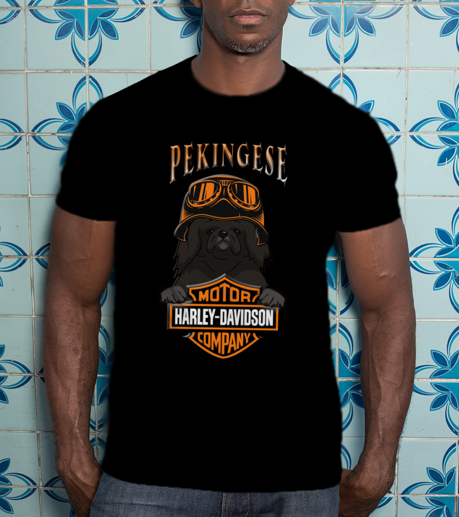Pekingese Harley Davidson Motor Company T-Shirt
