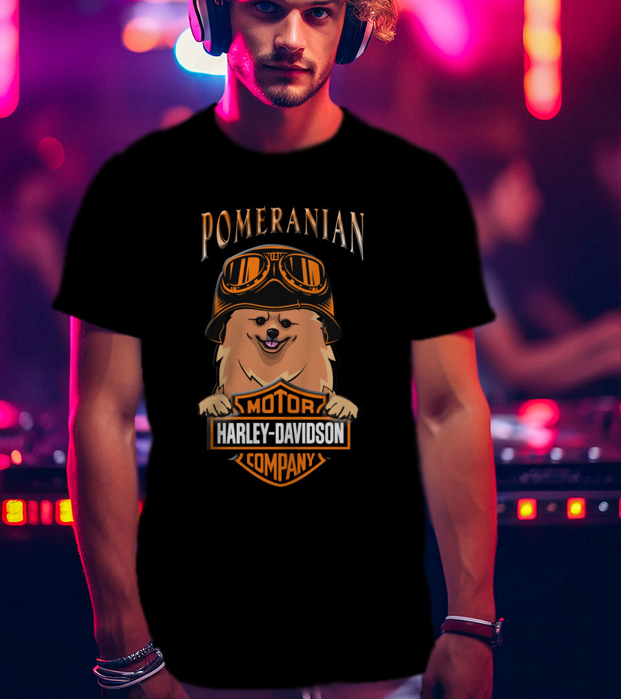 Pomeranian Harley Davidson Motor Company T-Shirt
