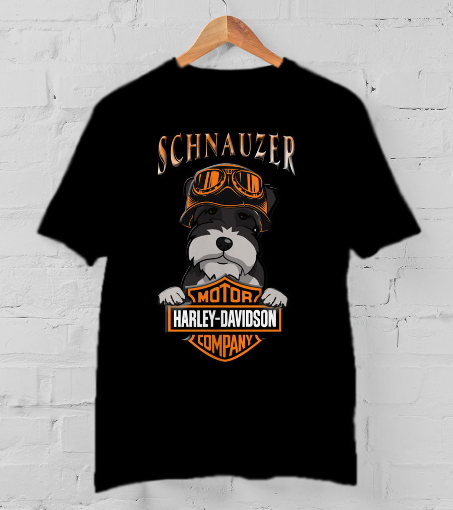 Schnauzer Harley Davidson Motor Company Goggles T-Shirt