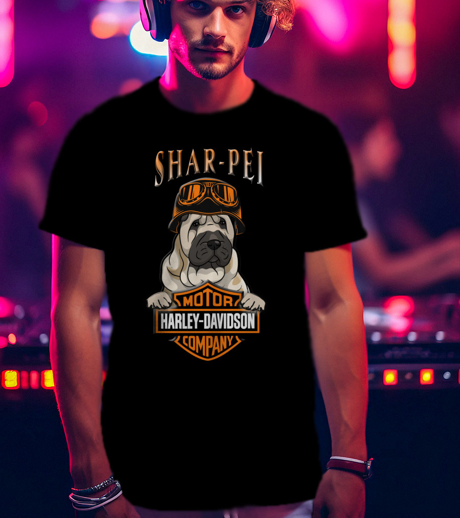 Shar-Pei Harley Davidson Motor Company T-Shirt