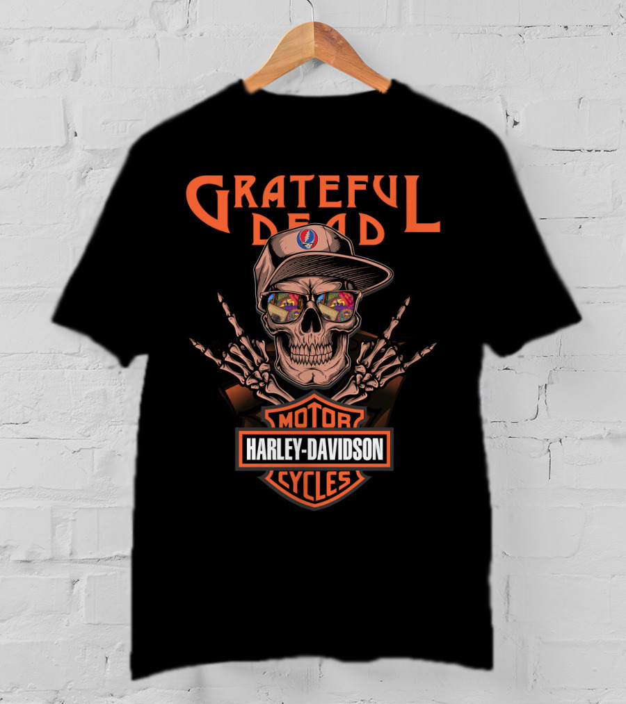 Grateful Dead Harley Davidson Motorcycles Skull T-Shirt