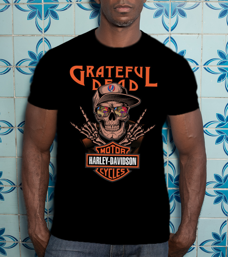 Grateful Dead Harley Davidson Motorcycles Skull T-Shirt