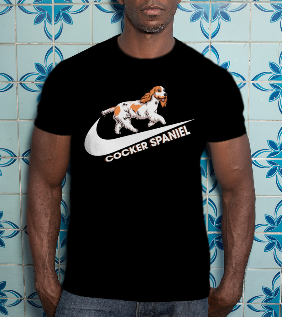 Cocker Spaniel Nike Swoosh Iconic Theme T-Shirt