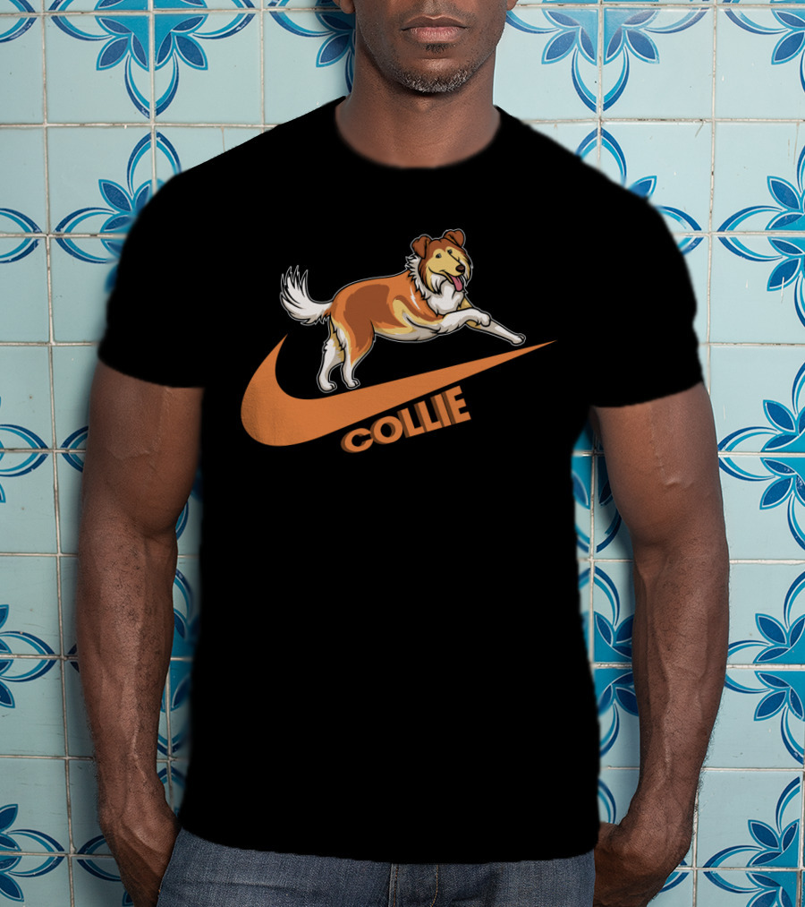 Collie Dh 36 Nike Jumping Dog Swoosh T-Shirt