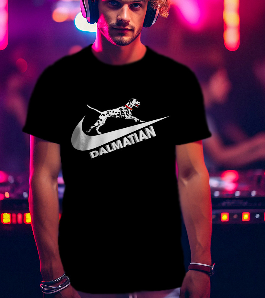 Dalmatian Nike Logo Dog Swoosh T-Shirt