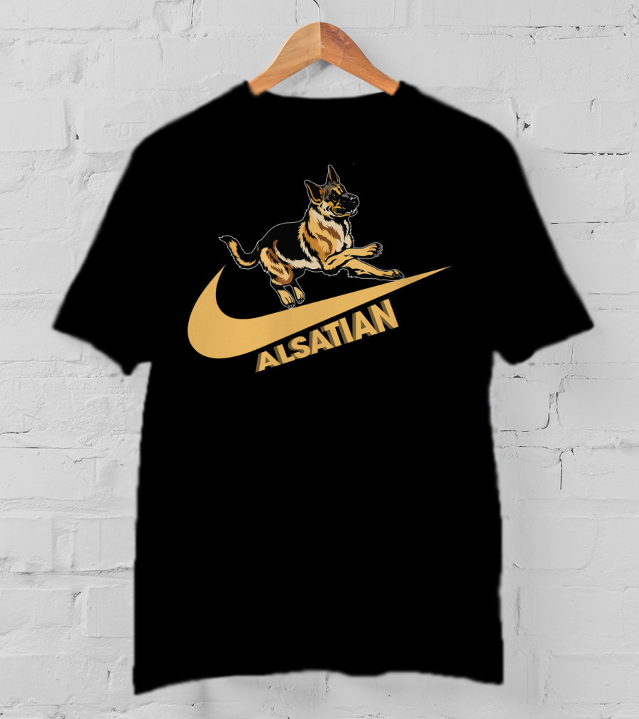 Alsatian German Shepherd Nike Style T-Shirt