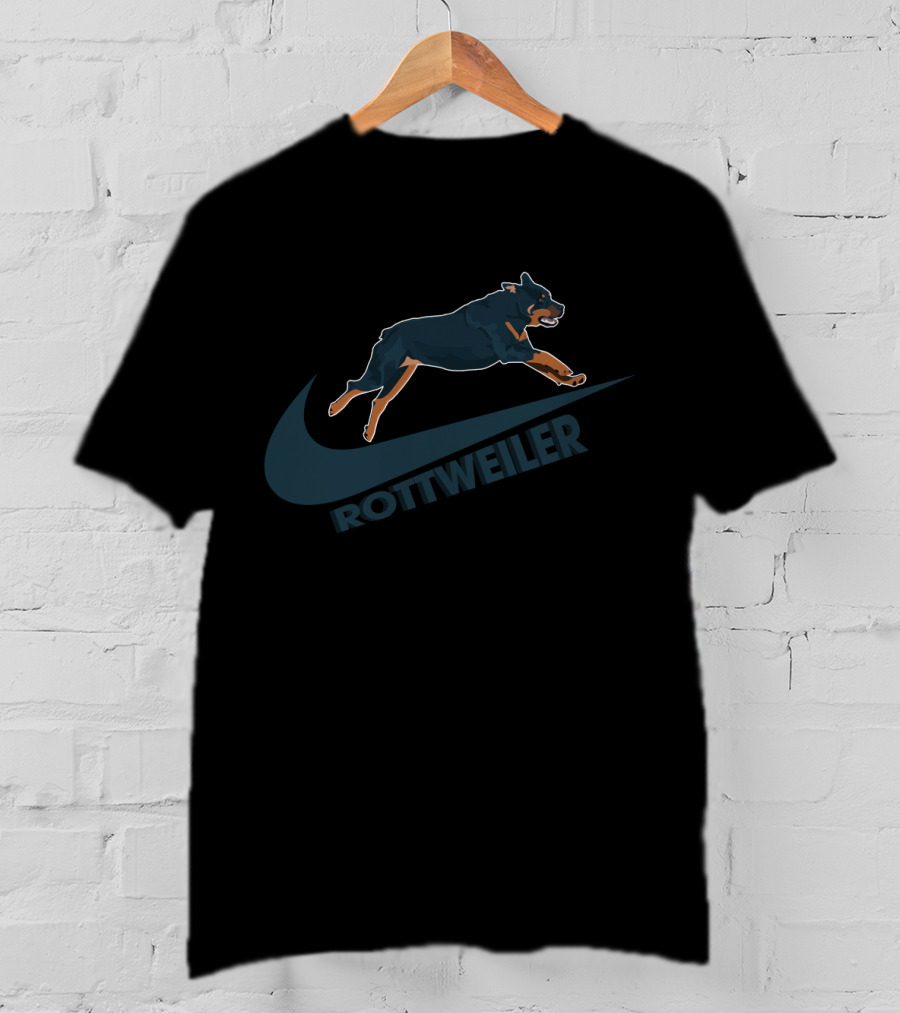 Nike Rottweiler Leaping Logo With Athletic Swoosh T-Shirt