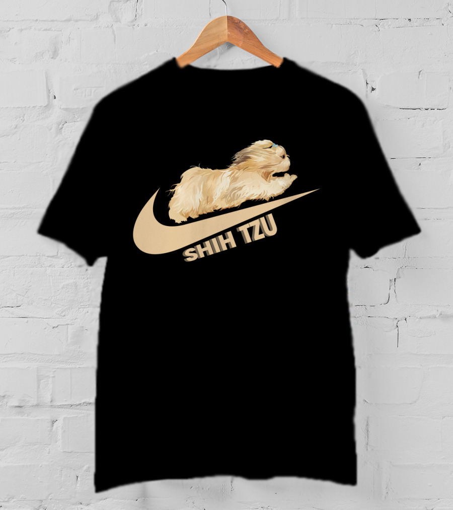 Shih Tzus Nike Swoosh Logo Dog Running T-Shirt