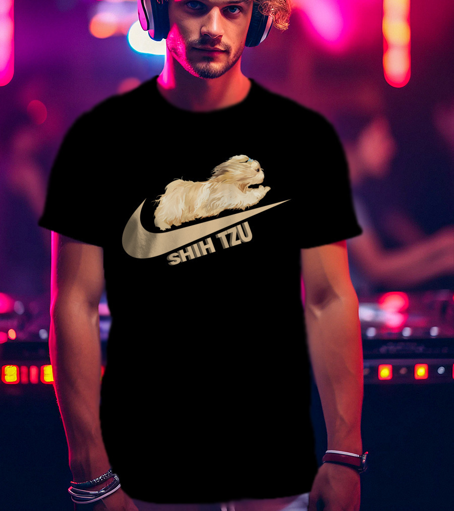 Shih Tzus Nike Swoosh Logo Dog Running T-Shirt
