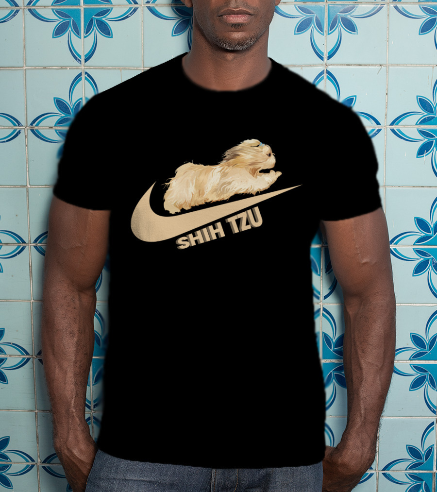 Shih Tzus Nike Swoosh Logo Dog Running T-Shirt