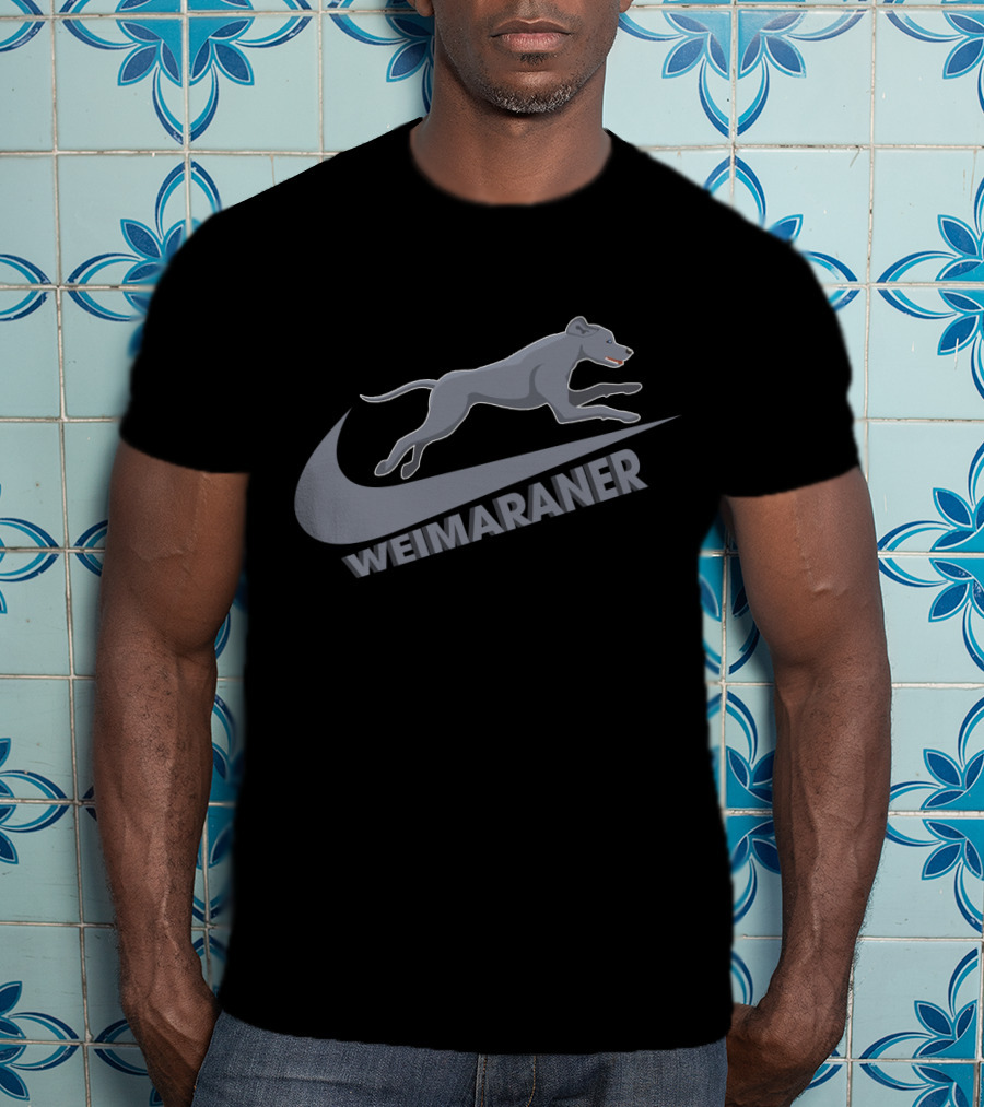 Weimaraners Nike Jumping Dog T-Shirt