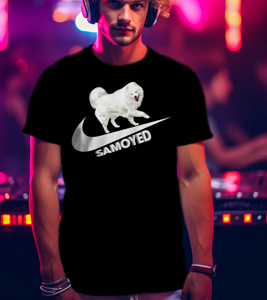 Samoyeds Nike Samoyed Dog On Swoosh T-Shirt
