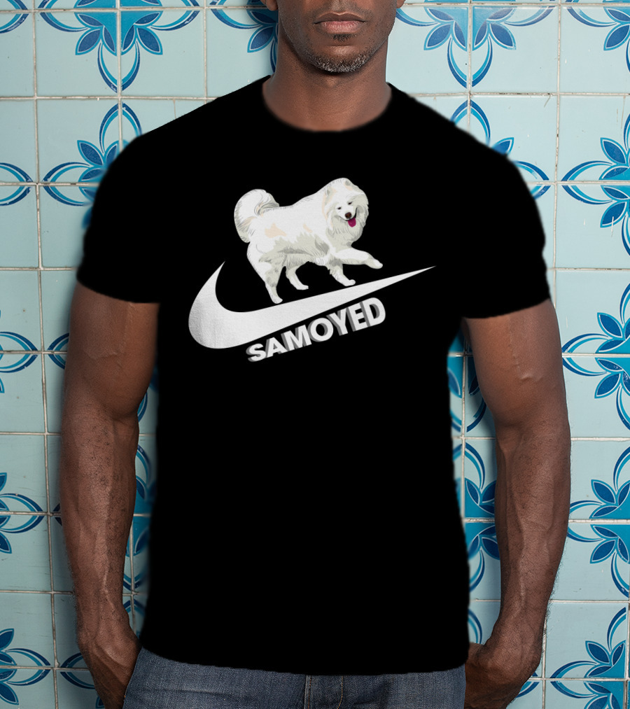 Samoyeds Nike Samoyed Dog On Swoosh T-Shirt
