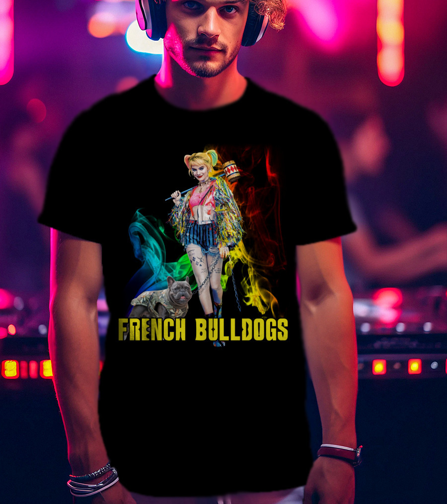 Harley Quinn Style French Bulldogs T-Shirt