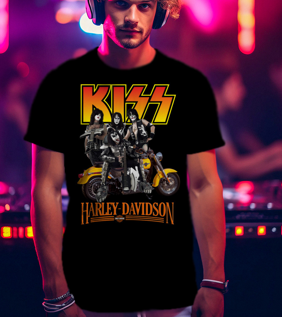Kiss Harley Davidson Motorcycle Band Collaboration T-Shirt