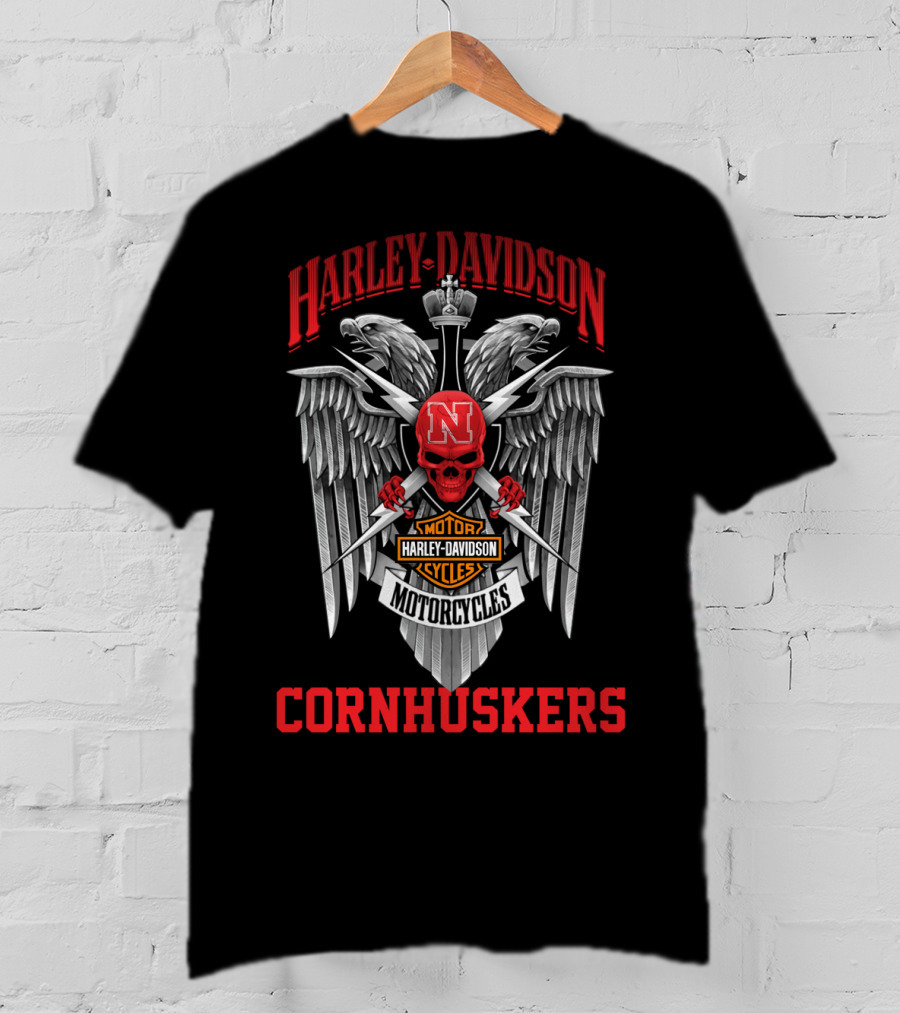 Harley Davidson Motorcycles Nebraska Cornhuskers Motor Cycles T-Shirt