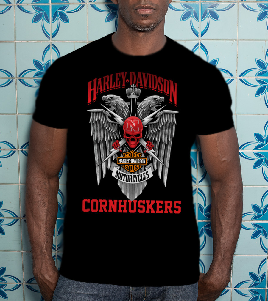 Harley Davidson Motorcycles Nebraska Cornhuskers Motor Cycles T-Shirt