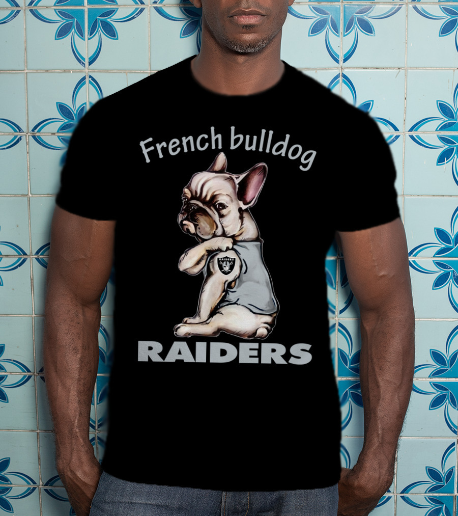 French Bulldog Raiders Nfl Team T-Shirt