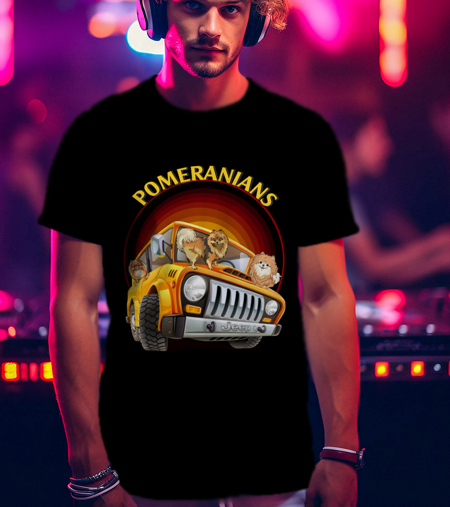 Pomeranians Jeep Adventure Dh T-Shirt