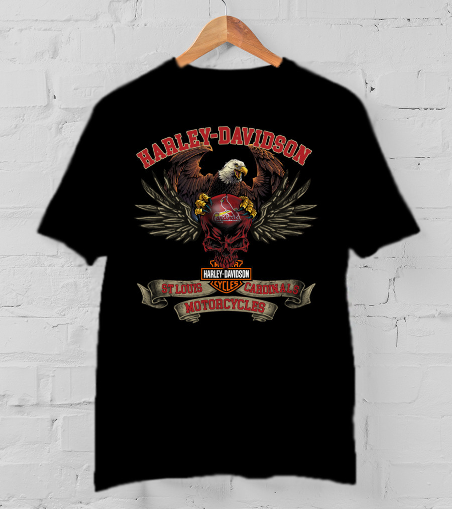 Harley Davidson St Louis Cardinals Motorcycles Cycles T-Shirt