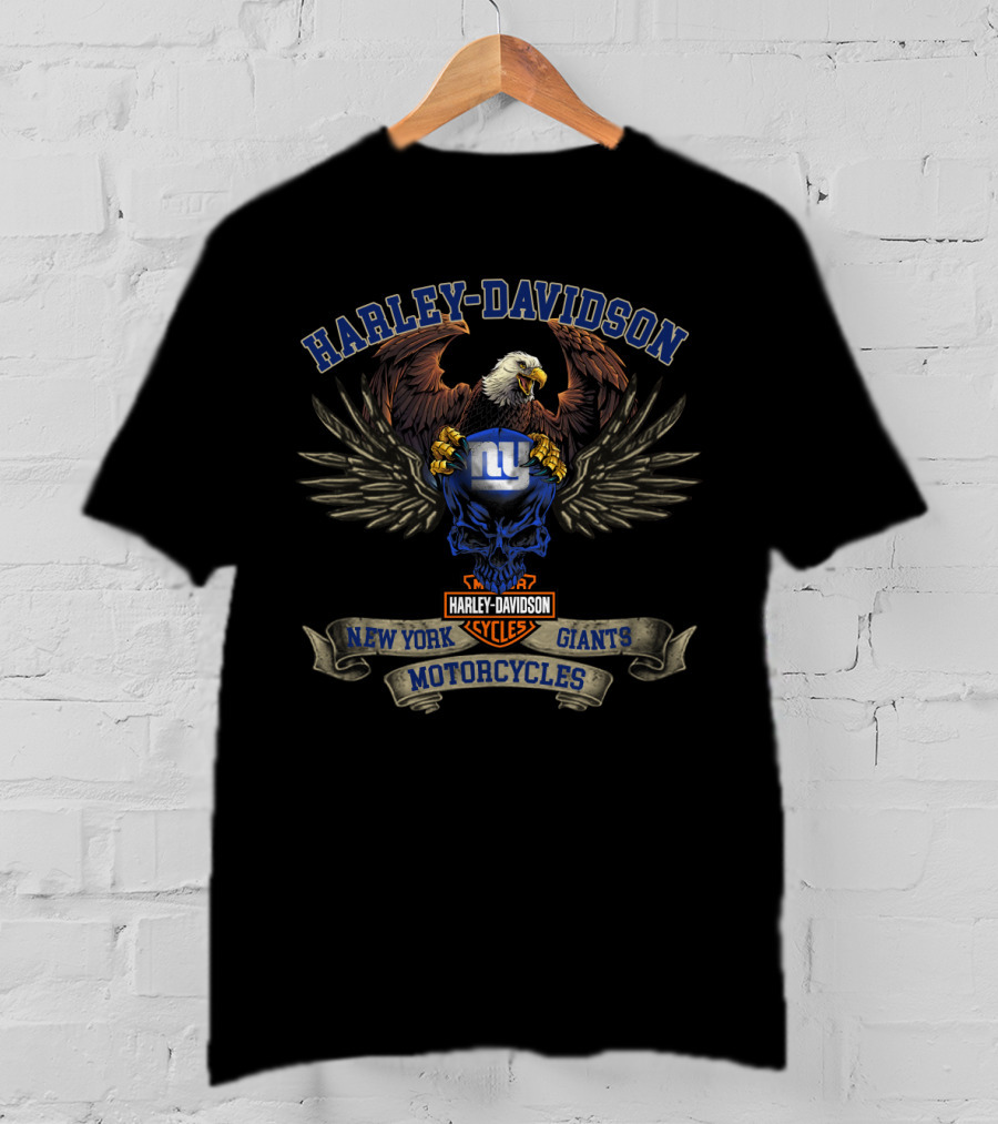 Harley Davidson New York Giants Motorcycles T-Shirt