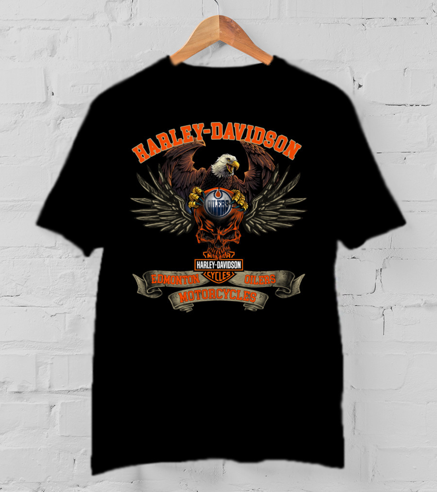 Harley Davidson Cycles Edmonton Oilers Motorcycles T-Shirt