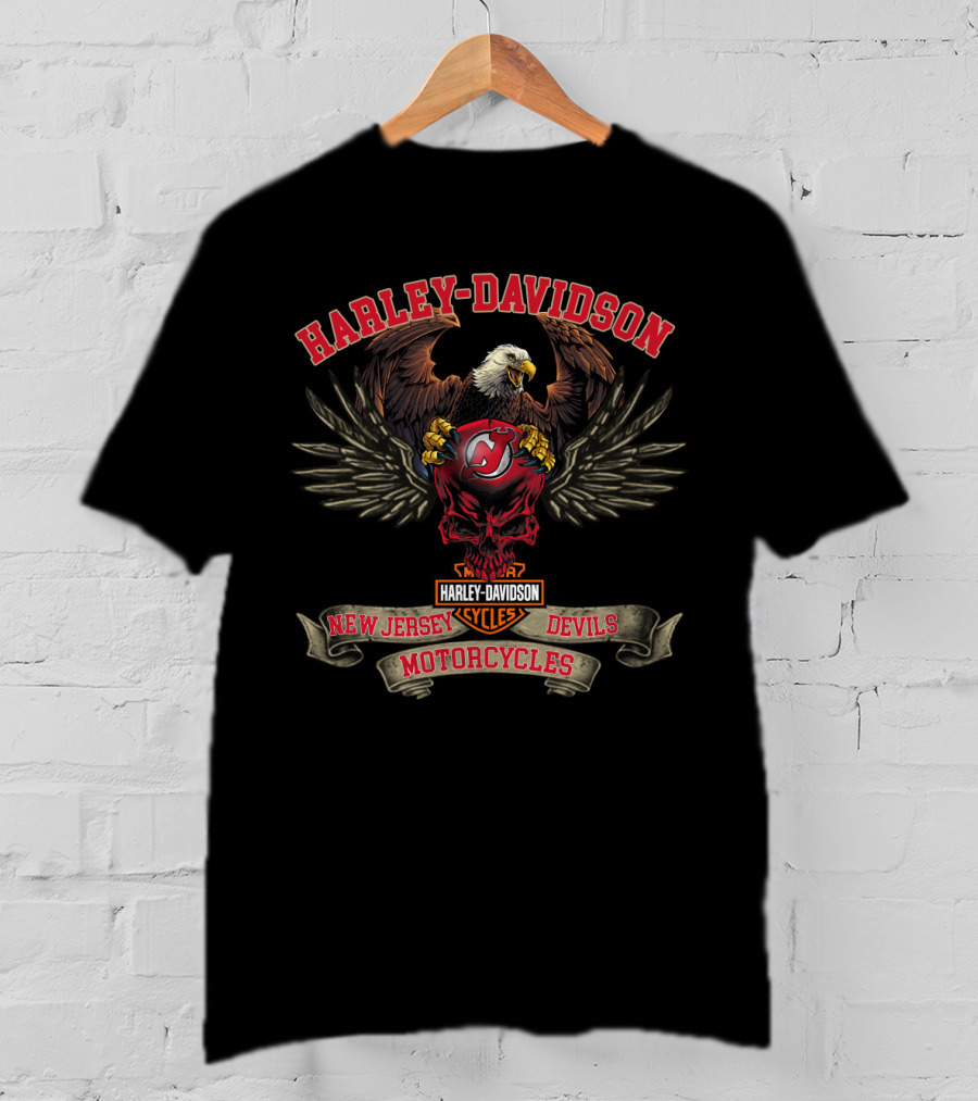 Harley Davidson New Jersey Devils Motorcycles T-Shirt