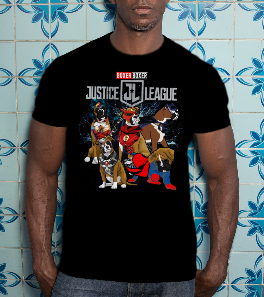 Boxer Justice League Jl 55 Dh Superhero Dogs T-Shirt