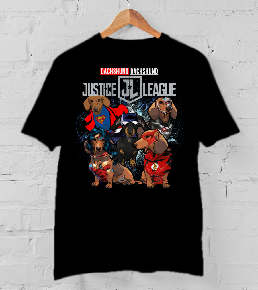 Dachshund Justice League Superheroes DH 55 T-Shirt