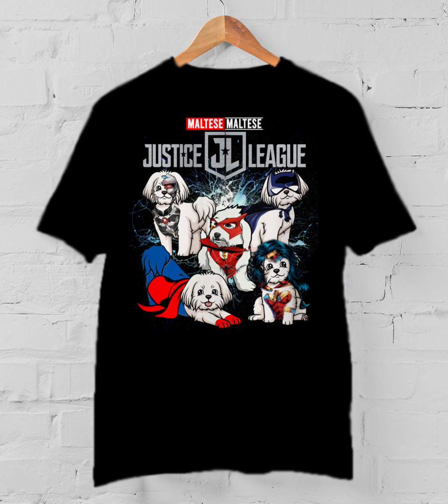 Justice League Maltese Jl Superhero Dogs T-Shirt