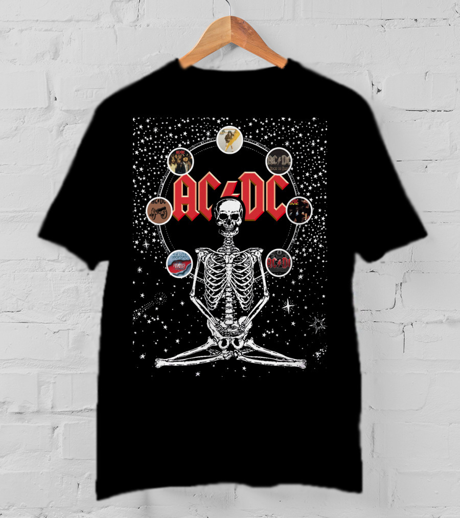 AC/DC Skeleton Circle Album Art Montage T-Shirt