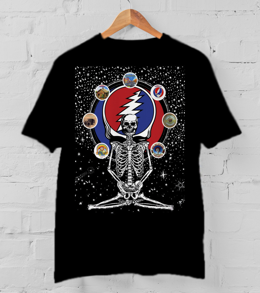 DH 59 Grateful Dead Steal Your Face Skeleton And Cosmic Album T-Shirt