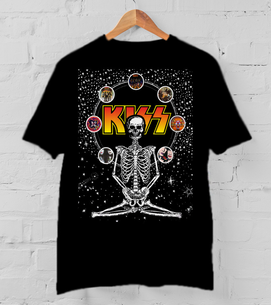 KISS Skeleton Galaxy DH 59 Album Circles T-Shirt
