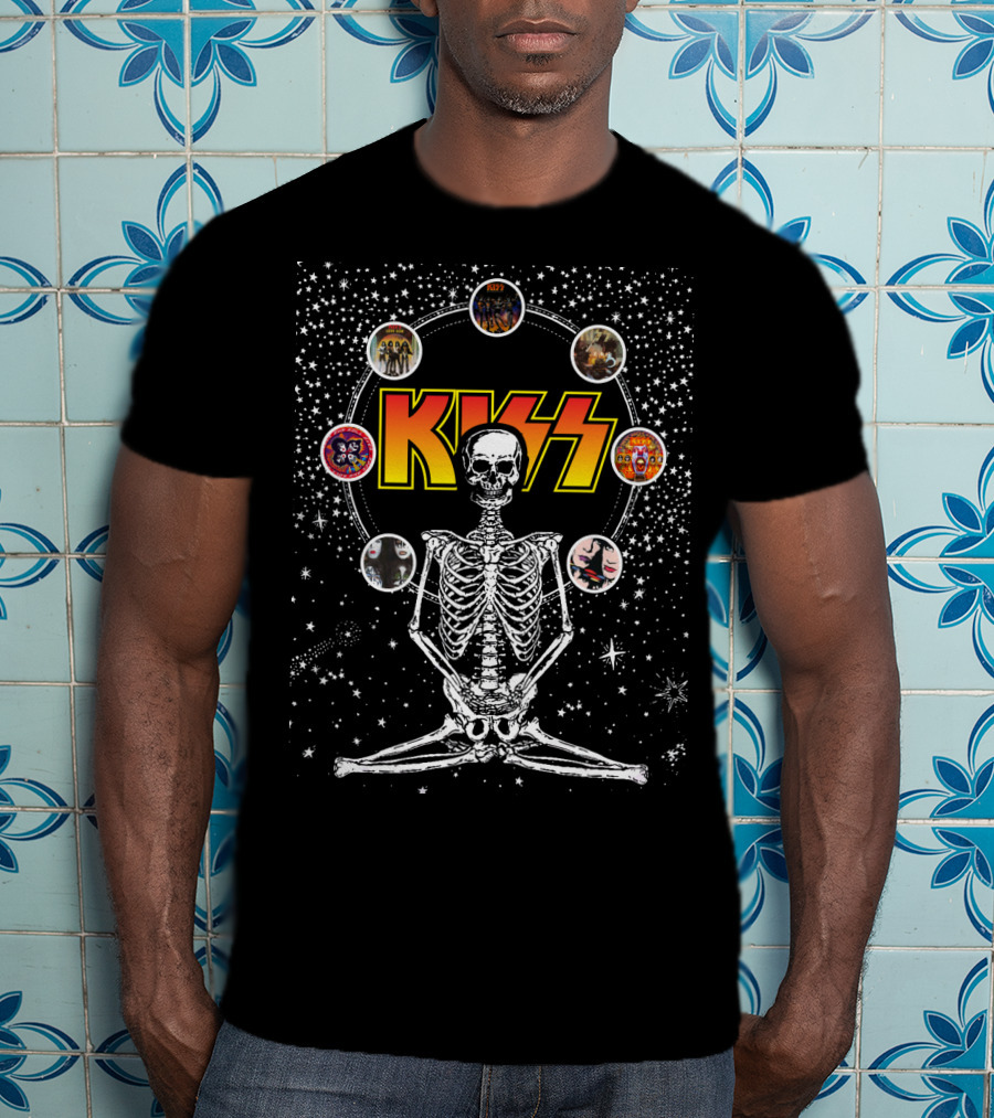 KISS Skeleton Galaxy DH 59 Album Circles T-Shirt