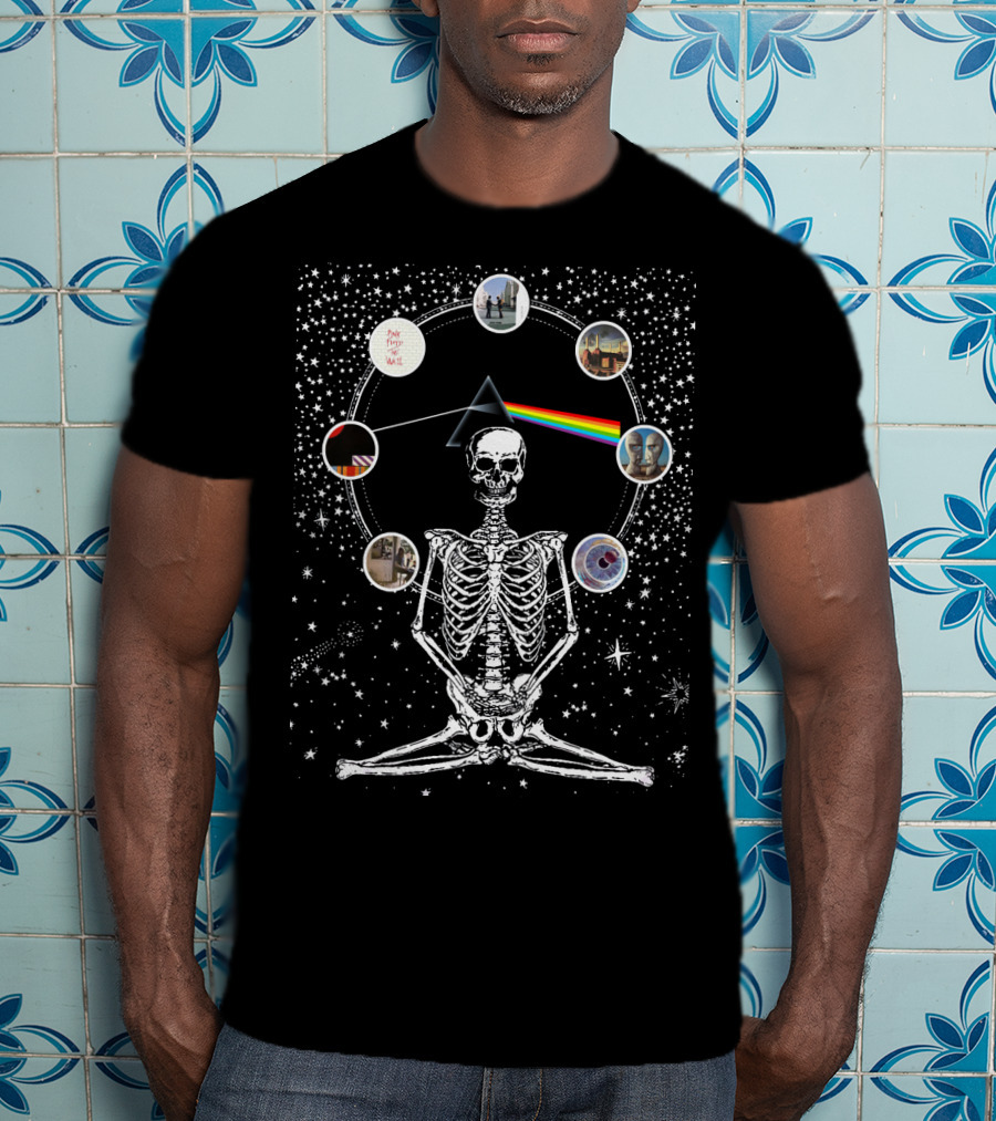 Pink Floyd Dark Side Of The Moon Skeleton Starry T-Shirt