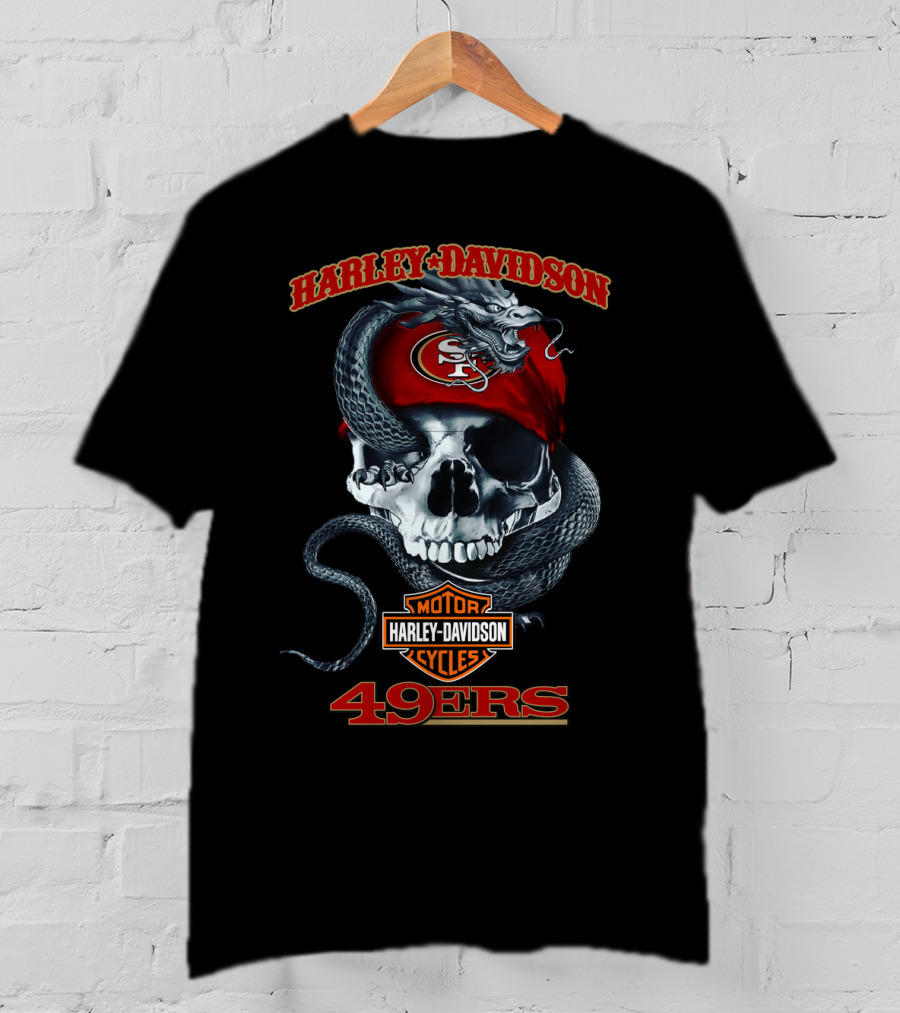 Harley Davidson San Francisco 49ers Sf Skull Snake T-Shirt