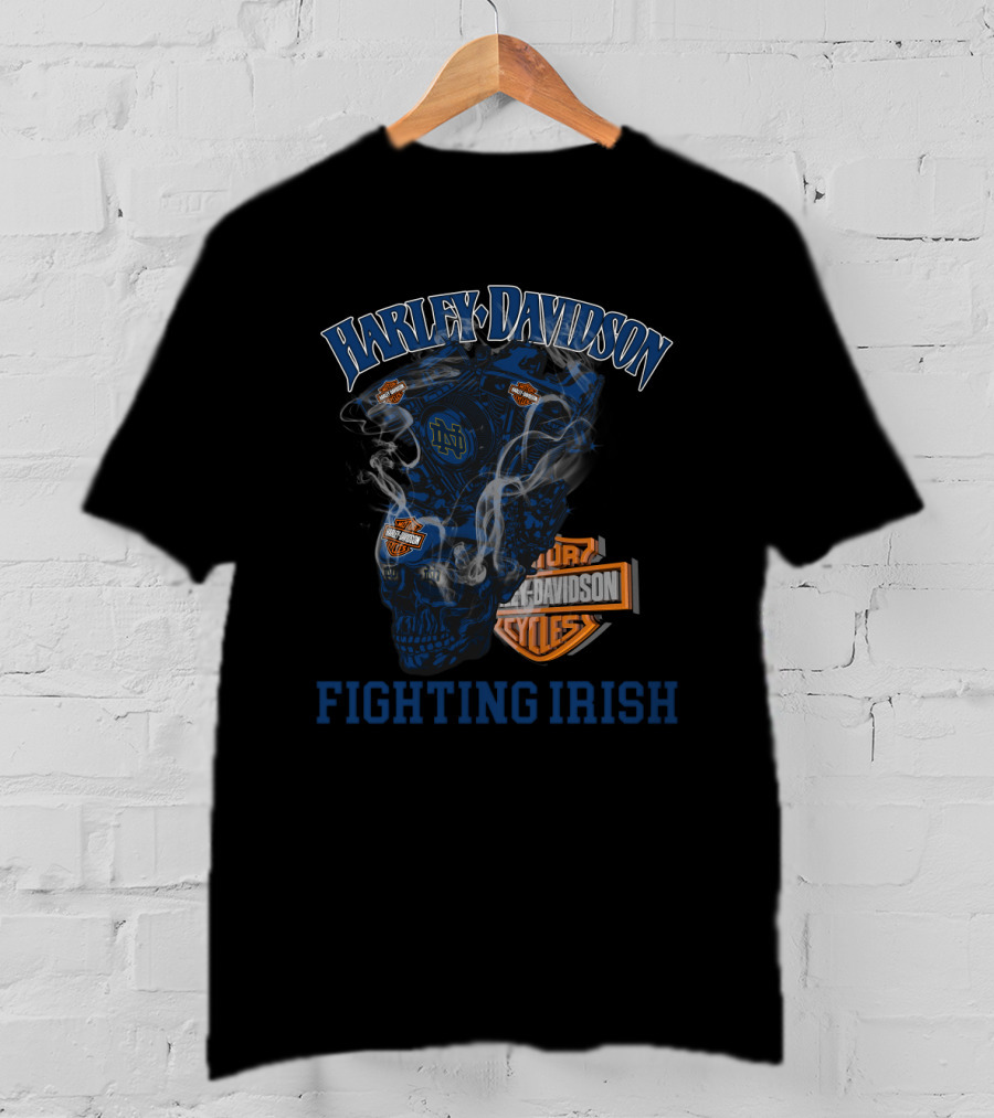 Harley Davidson Notre Dame Fighting Irish 70 Hd Skull T-Shirt
