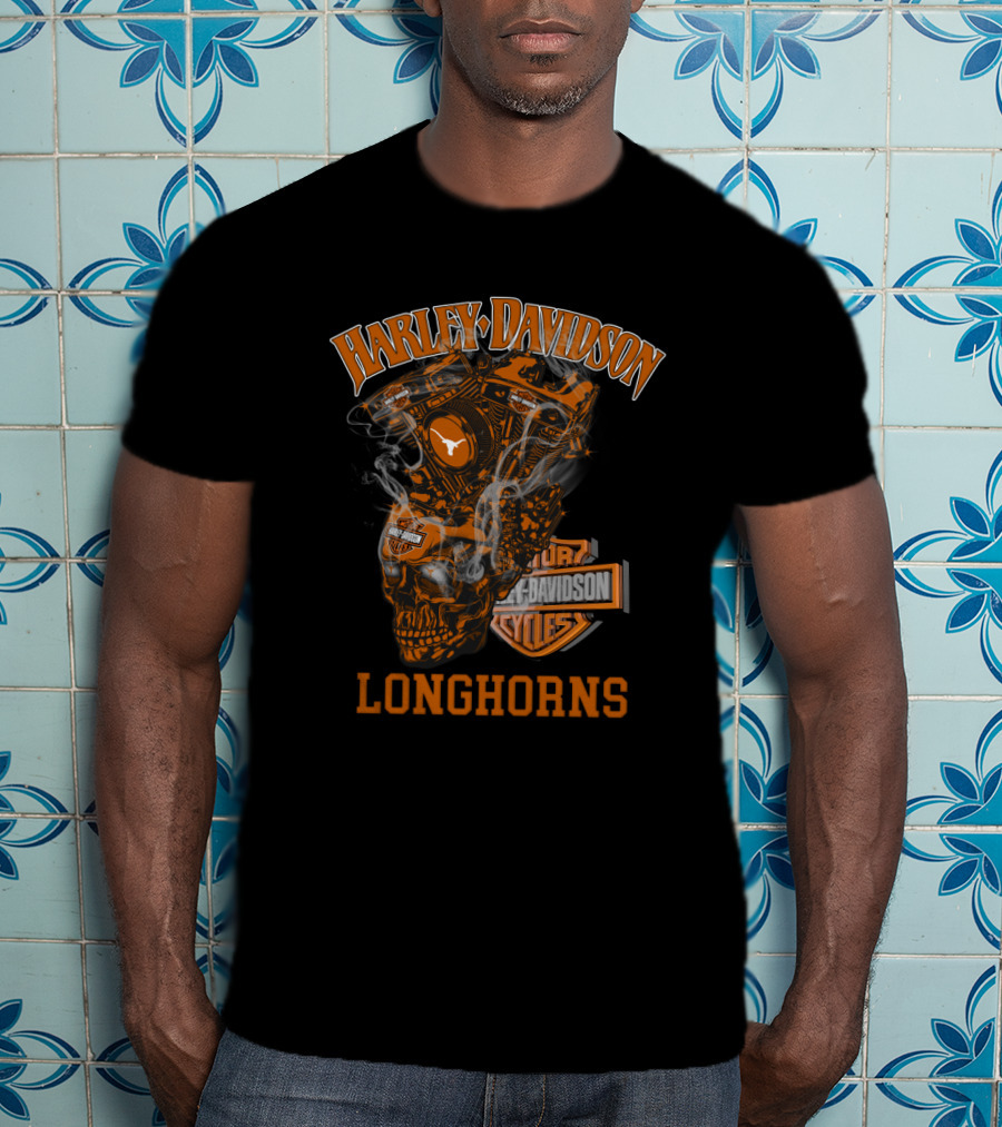 Harley Davidson Longhorns Texas Motorcycles T-Shirt